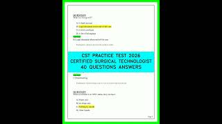 CST PRACTICE TEST 2026 CERTIFIED SURGICAL TECHNOLOGIST 40 QUESTIONS ANSWERS video LATEST 2026!