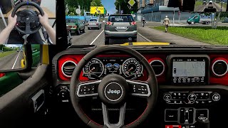 City Car Driving - 2021 Jeep Wrangler JLU Rubicon [Steering Wheel Gameplay] screenshot 4