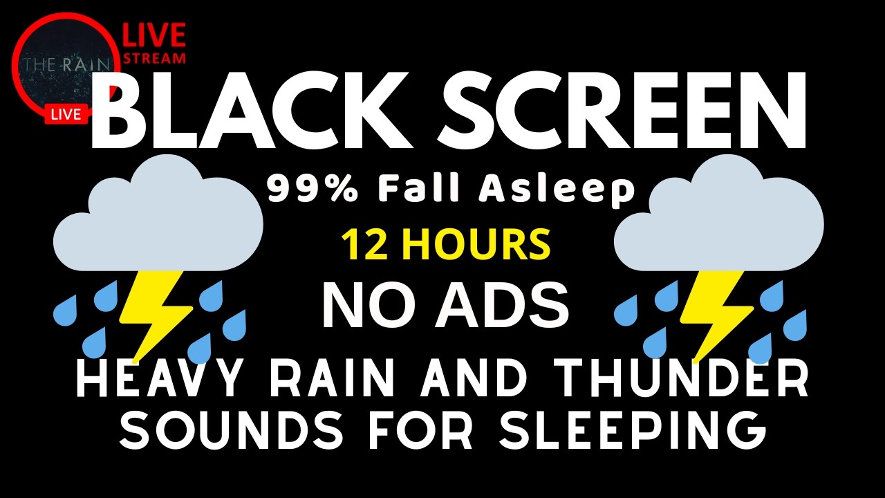 🔴 Heavy Rain and Thunderstorm - Try listening for 5 Minutes | Reduce Anxiety • Drift Into Deep Sleep