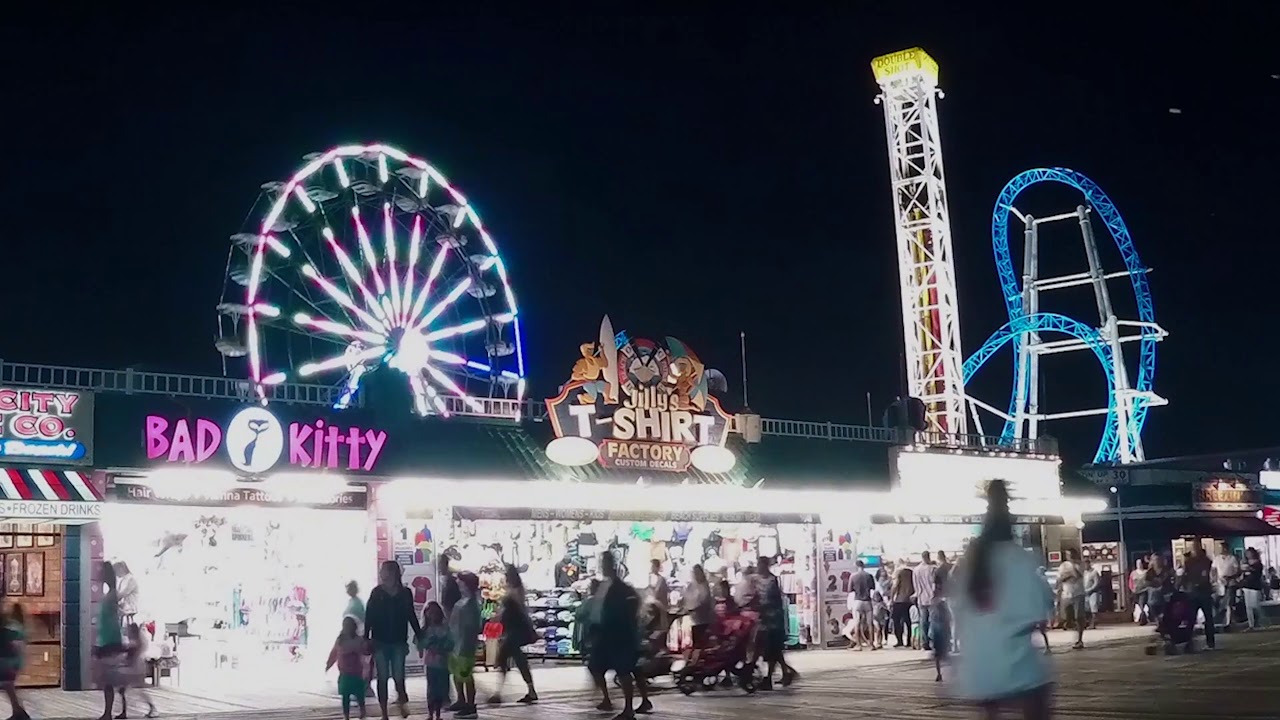 OCNJ Night Boardwalk Lapse 4k