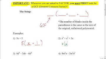 Factoring Day 1: Factoring the GCF