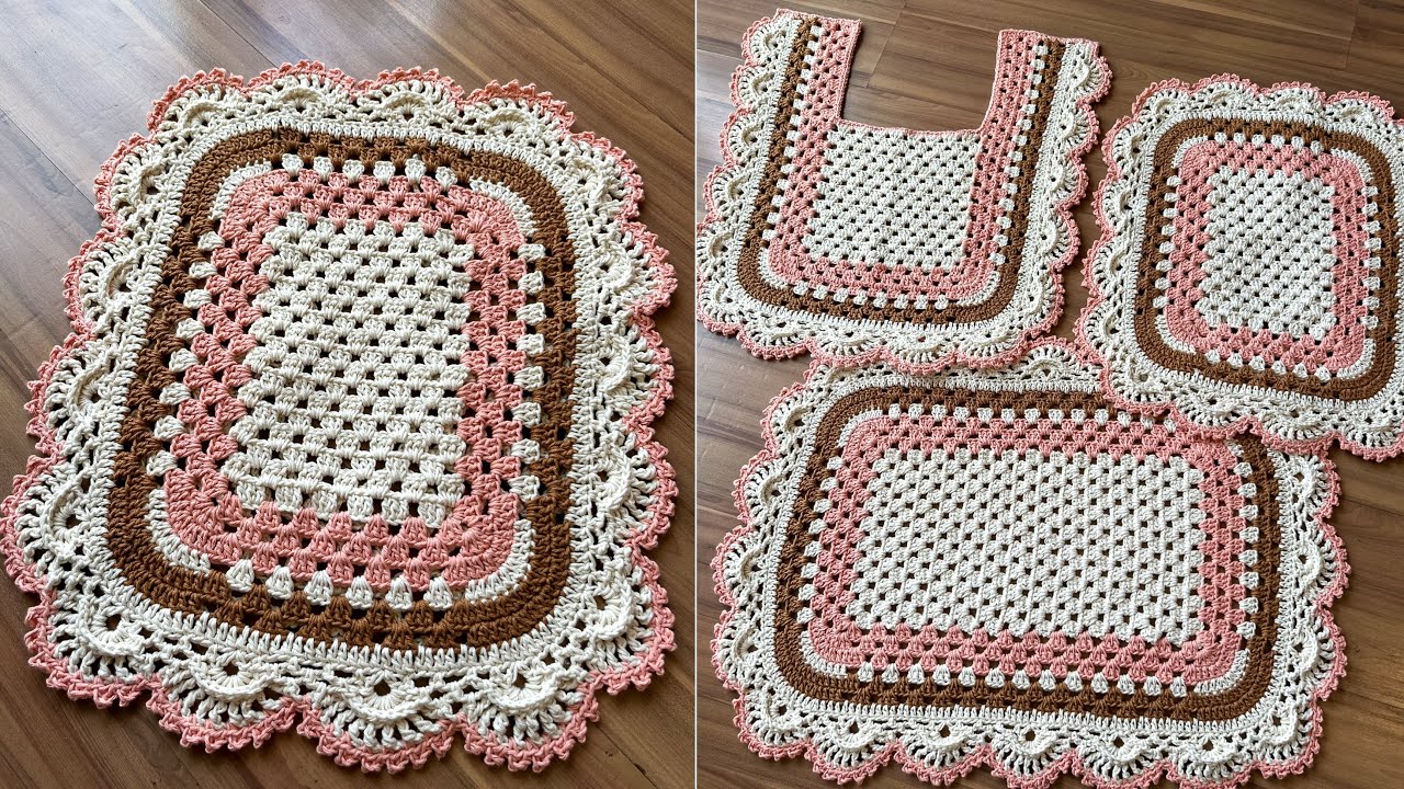 Jogo de banheiro em croche simples e facil / Jogo de banheiro de crochê passo a passo tampa do vaso