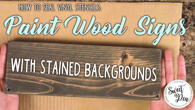 How To Paint Wood Signs With Vinyl Stencils, Faster & Without Any Blee–  Debbie Does Design