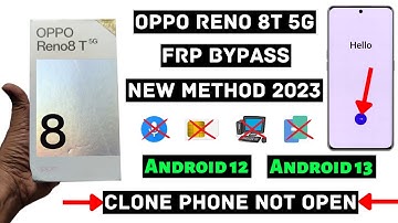 OPPO Reno 8T 5g | Frp Bypass | New Trick 2023 | Clone Phone Not Open Solution