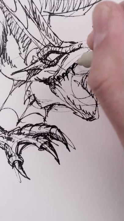 5 minute dragon sketch 🐉 sketchbook entry #shorts