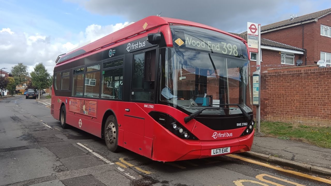 Full Ride Bus Route 398 Ruislip to Wood End Firstbus Enviro200EV BME27002 LG71EAE 