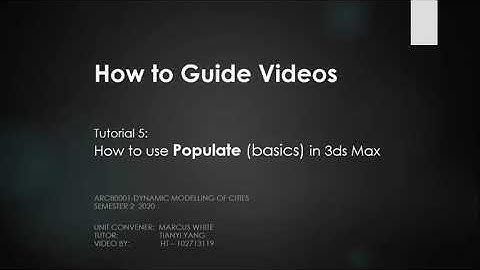 Tutorial 5: Populate in 3ds Max