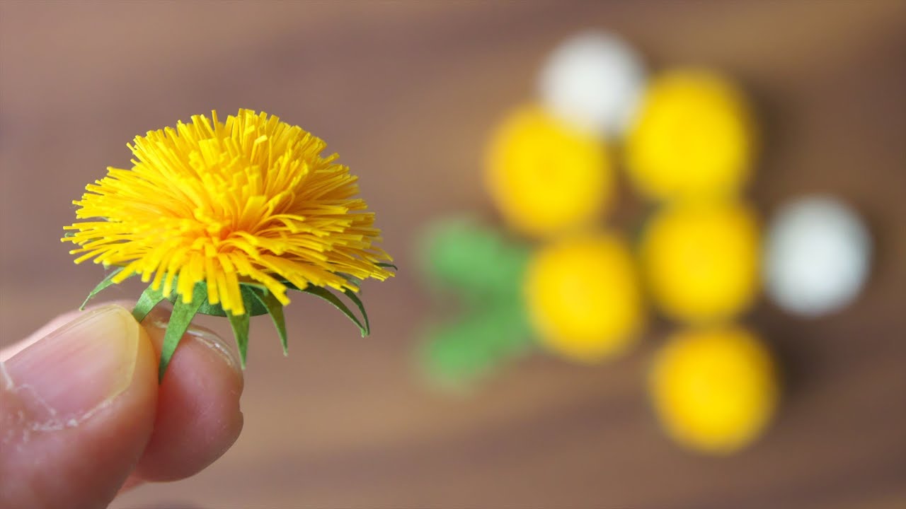 紙で作るたんぽぽの花の作り方 Diy How To Make Paper Dandelion Youtube