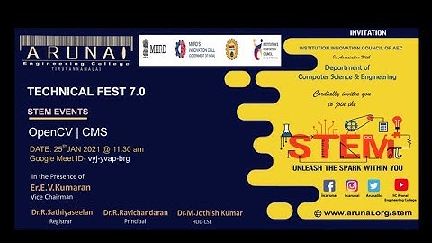 Technical Fest | STEM -7.0 | Dept. of CSE | 1504 - Arunai Engineering College | Tiruvannamalai