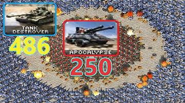Apocalypse surrounded by Tank Destroyers - Same Cost - Red Alert 2
