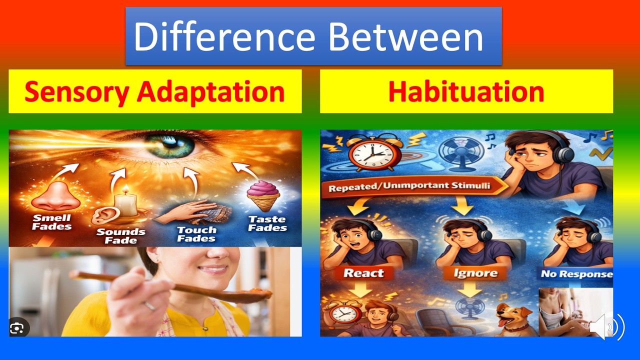 Differences between Sensory Adaptation and Habituation - YouTube