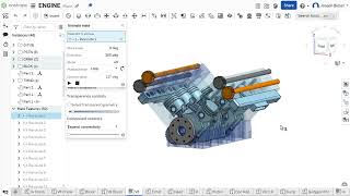 V8 Engine Model Animation Onshape
