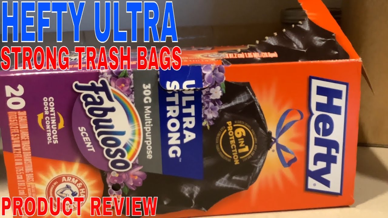 Hefty Ultra Strong 13 Gallon 80 Count Tall Kitchen Drawstring Trash Bags  with Clean Burst scent , Blackout, Black New!