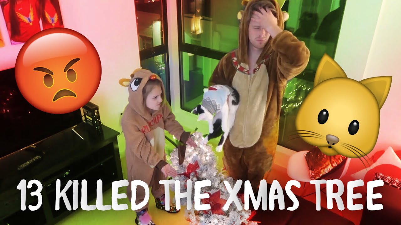 My cat kills the Christmas Tree! | Piper Rockelle