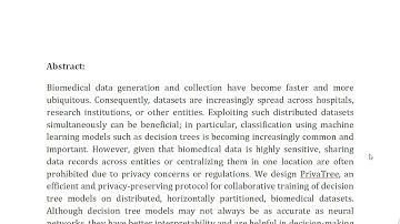 PrivaTree Collaborative Privacy Preserving Training of Decision Trees on Biomedical Data