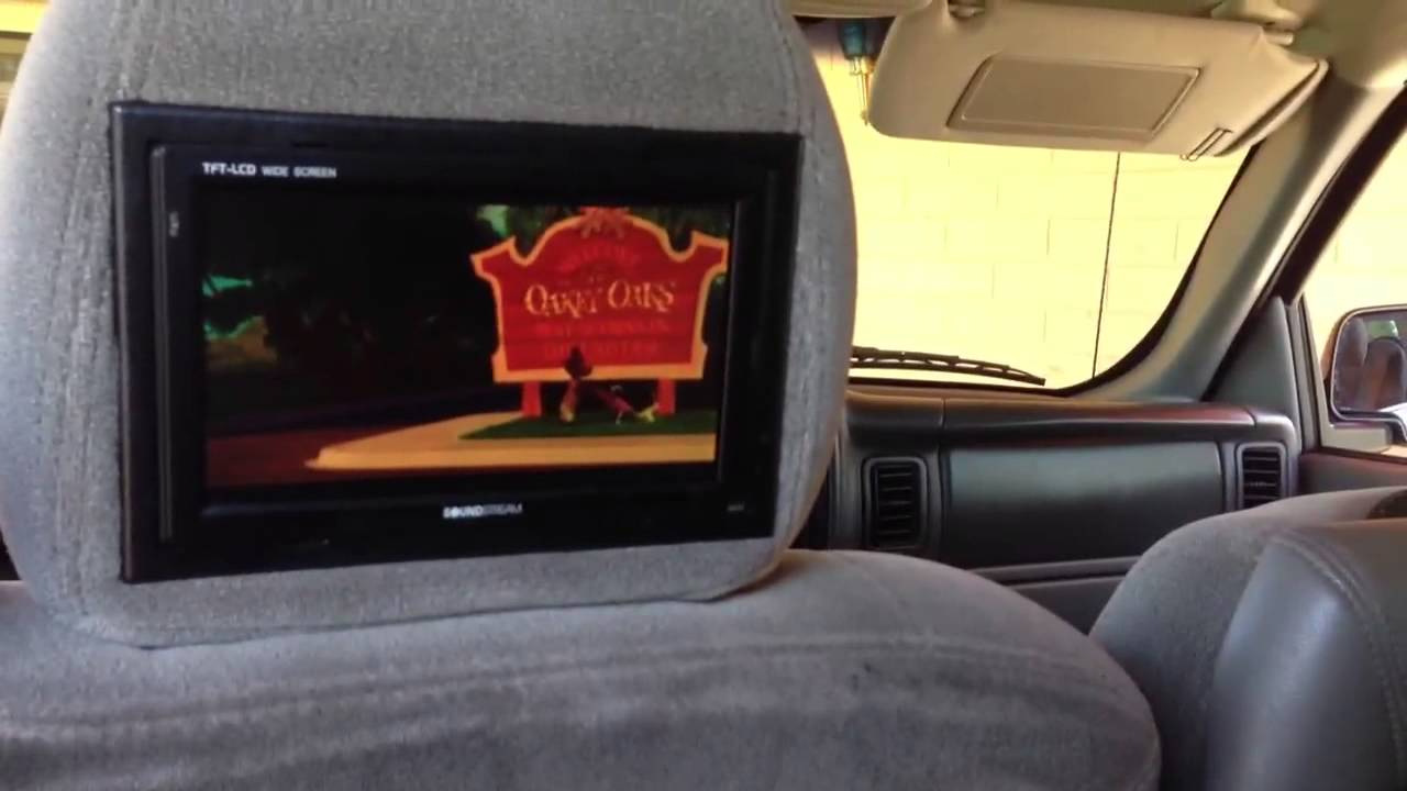 2004 Chevy Tahoe DVD player & headrest installed 480 audio - YouTube