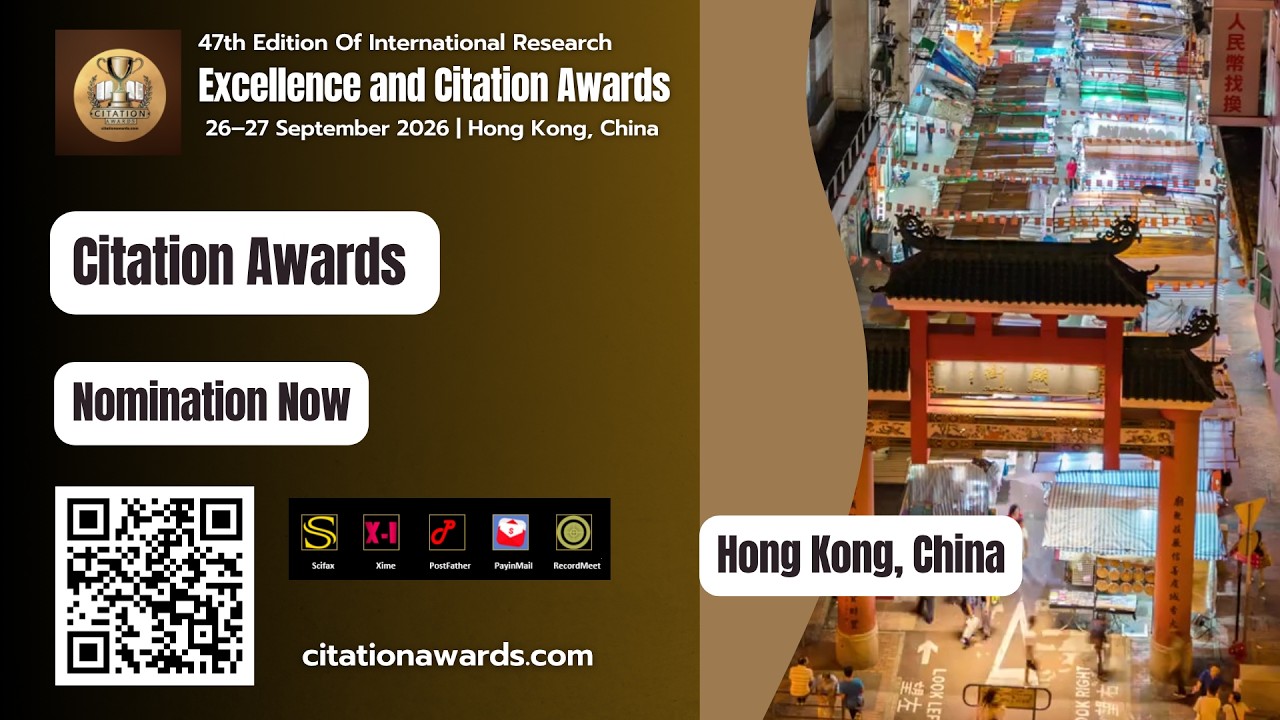 47th Edition of International Research Excellence and Citation Awards | 26–27 Sep 2026 | Hong Kong
