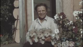 Leonhard and Constance Seppala with puppies