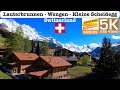 🇨🇭Lauterbrunnen - Wengen - Kleine Scheidegg Switzerland, Train Journey, Jungfrau Series 5K UHD Video