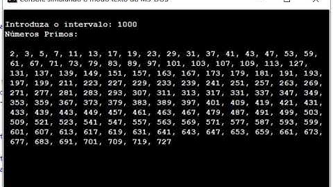Algoritmo intervalo números primos