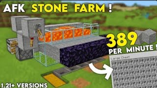 BEST 1.21 STONE FARM EVER!! (389/Minute!) in Minecraft Bedrock #farmstutorial