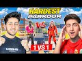 Hardest parkour challenge as gaming vs noob brother 1 vs 1 who will win  garena free fire india