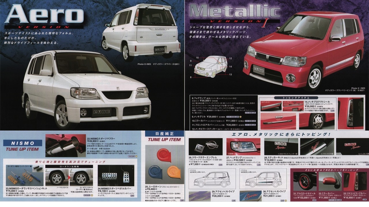 2000.9./2001.10.＜初代(1st)＞後期cubeキューブOPTIONAL PARTS