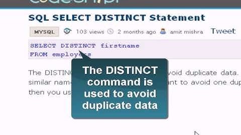 SQL SELECT DISTINCT Statement