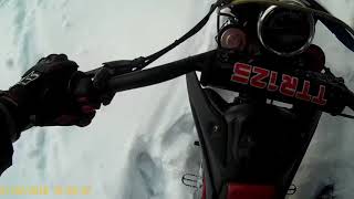 Лёгкая зимняя покатушка на ТТР125 / Snow ride on TTR125