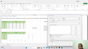 Penyelesaian metode penugasan dengan contoh kasus minimum menggunakan Excel Solver