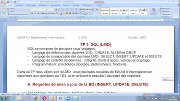 Bases de données  TP3 LMD