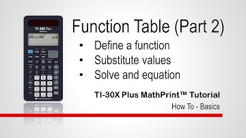 Function Table (Part 2)  | TI-30XPlus MathPrint Calculator | Getting Started Series