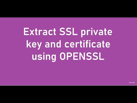 How to Extract SSL Private key and Certificate from a pfx file using OPENSSL