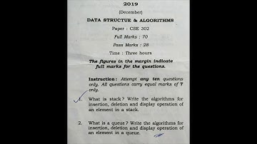 Data Structure Question papers -2014,2016, 2018,2019|B.Tech,BCA,GATE|Data Structure & algorithm|