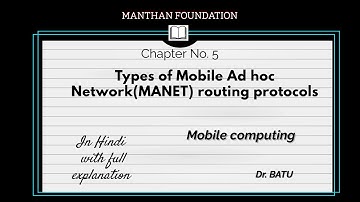 Multicast routing protocols for MANET Unicast Broadcast routing Multicast Routing