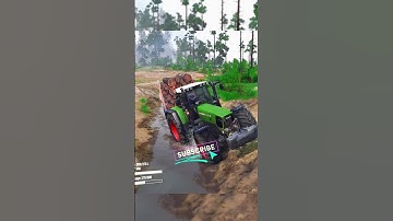 🚜 टैक्टर  loging logs #shorts #tractor #mudrunner
