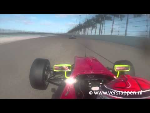 Max Verstappen Onboard FWS, Homestead race 3, 19/02/2014 - Max beats Latifi by 0.004s!