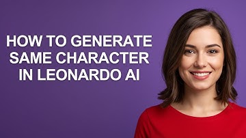 How to Generate Same Character In Leonardo Ai - AshleyHowTo