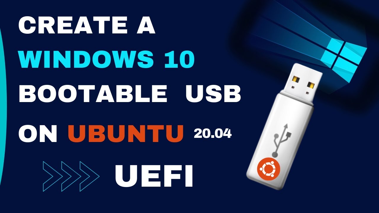 vaccination Nominering ubehagelig How to] Create Windows 10 Bootable USB on Ubuntu 20.04 | BIOS | UEFI | Step  By Step (2021) - YouTube