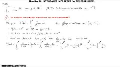 PostBac Intégrales impropres (généralisées): changement de variable