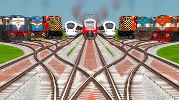 Every Realistic Trains Passing On Bumpy Curved Railroad Tracks | Railway Crossings | train simulator