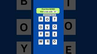 FIND  the word - End with O #fun #games #daily #shorts