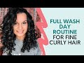 Full Wash Day Routine For Fine Curly Hair 2021 - Curly Girl Method Routine - Fine Curly Hair Routine