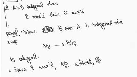 Commutative Algebra  - Integral Closure - part 02 - Going Up