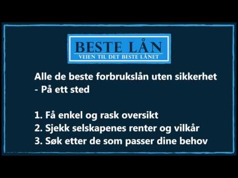 Beste forbrukslån uten sikkerhet - Søk forbrukslån på dagen