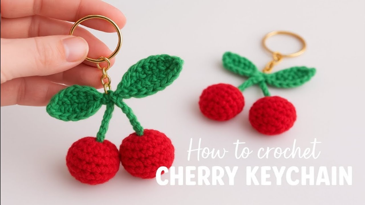 How to Crochet Cherries 🍒 | Easy Crochet Keychain Tutorial in Urdu / Hindi | Beginners Friendly