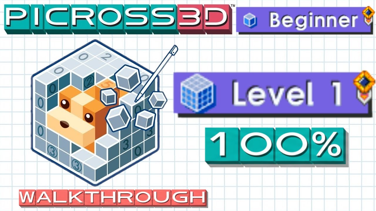 Picross Tips Beginner Picross: Level 1 | Picross 3D (DS) 100% Walkthrough - YouTube