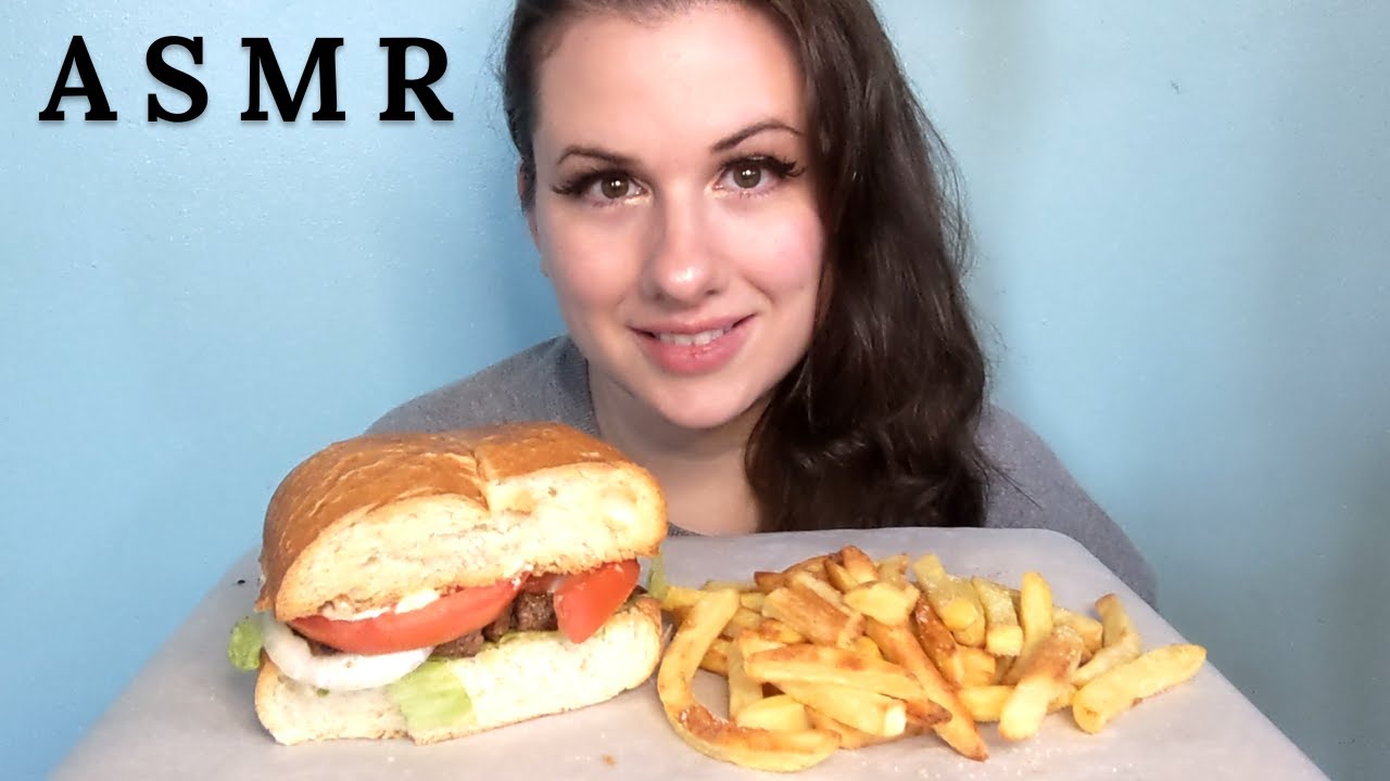 ASMR STEAK SANDWICH AND FRIES MUKBANG 먹방 | Eating Sounds *No Talking | Ceallen Eats