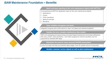 iSAM Maintenance Foundation