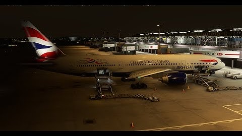MSFS20 - PMDG B772ER (RR) - Late Night Low Clouds Arrival Into Heathrow RW27L - BAVirtual - BA9250I